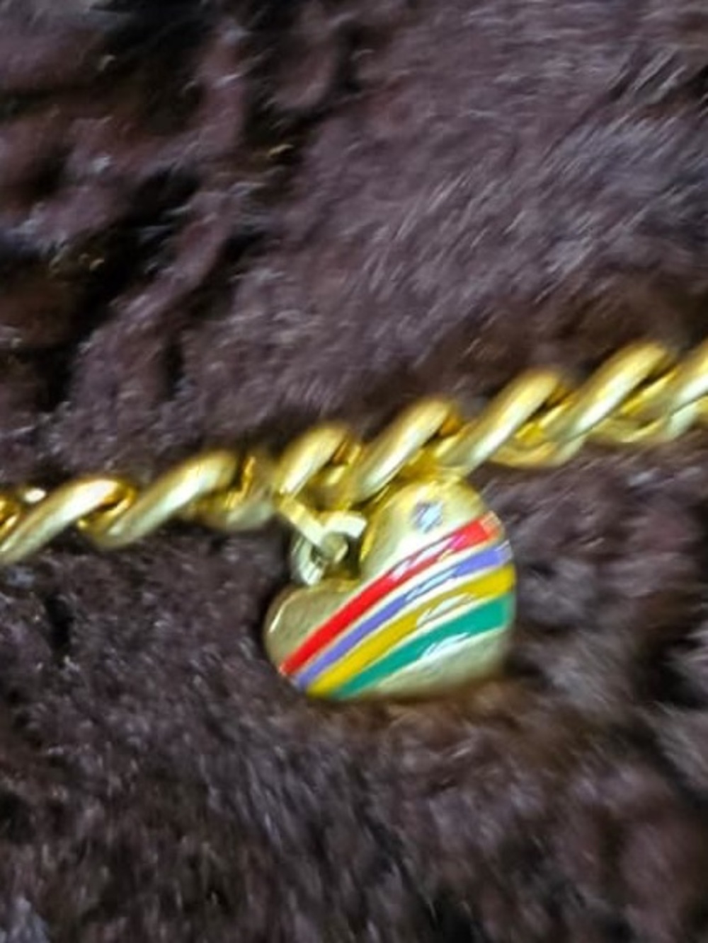 Coach Gold-Tone Charm Key Chain with Red, Green & Pink Enamel Charms - Picture 6 of 6